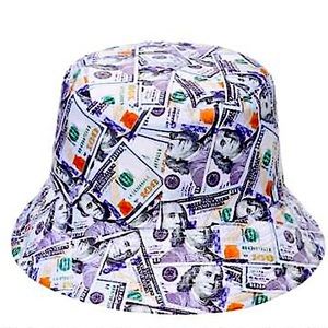 $100 Dollar Bill Money Print Reversible Summer Beach Bucket Hat